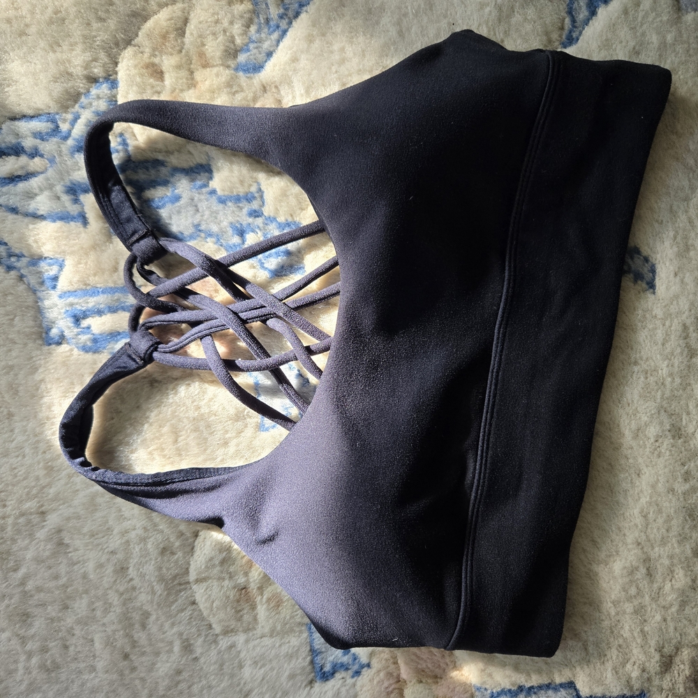 Black Strappy Sports Bra